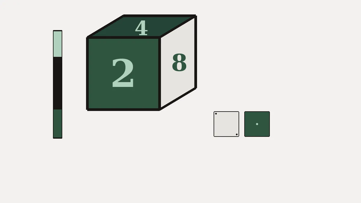 Doubling-cube detail for the mark used across this install guide.